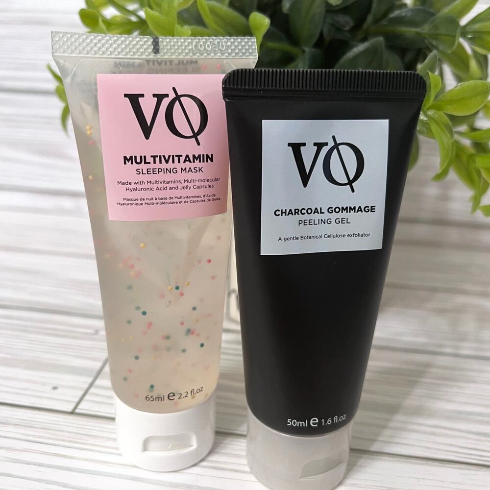 NEW Vitamasques Charcoal Gommage Peeling Gel + Multivitamin Sleeping Mask Set